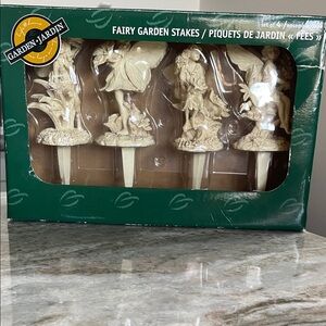 Garden & Jardin Fairy Garden Stakes - Beige Set of 4